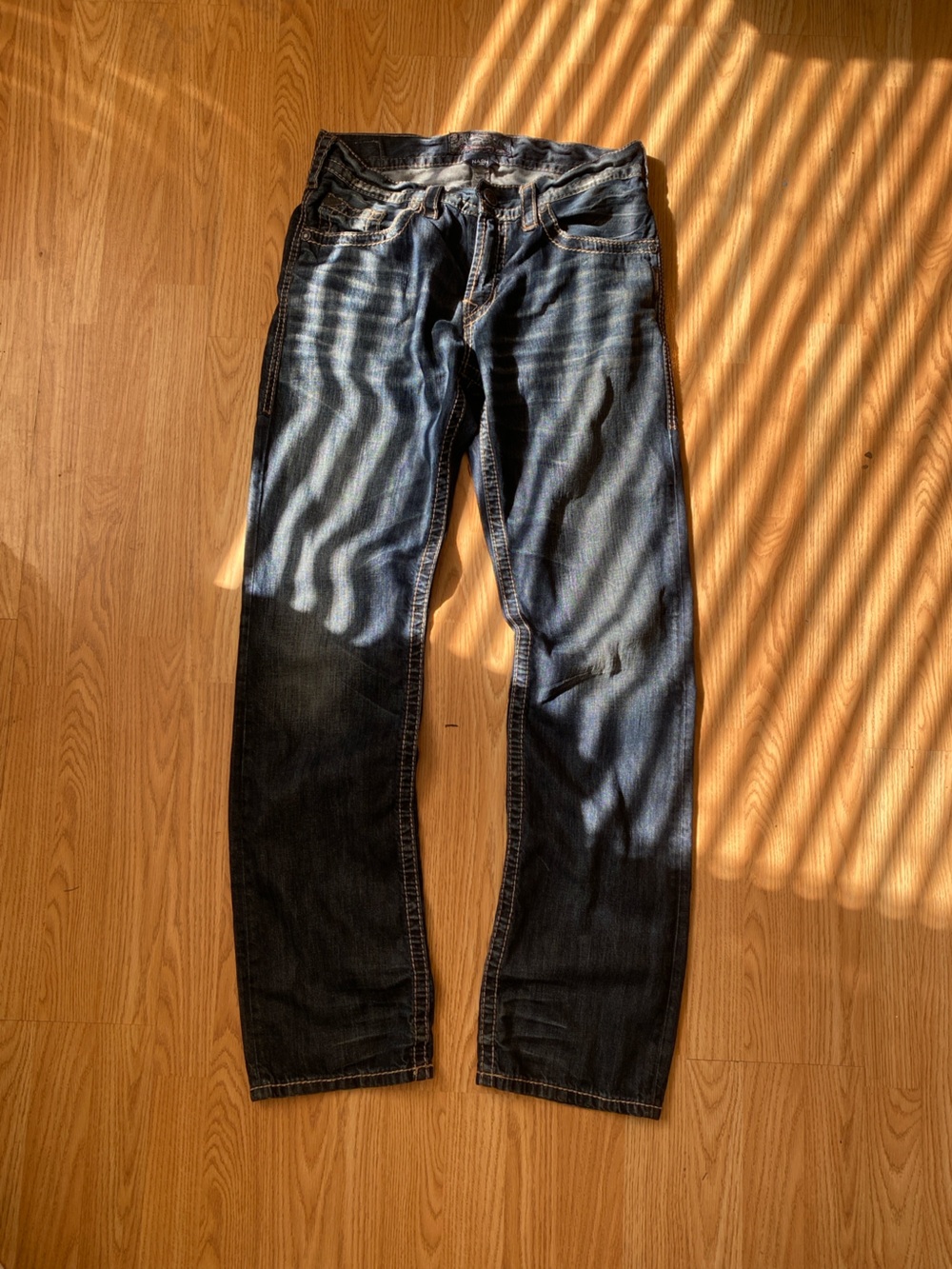Y2K Faded Relaxed Straight Silver Jeans Nash Men 32x34